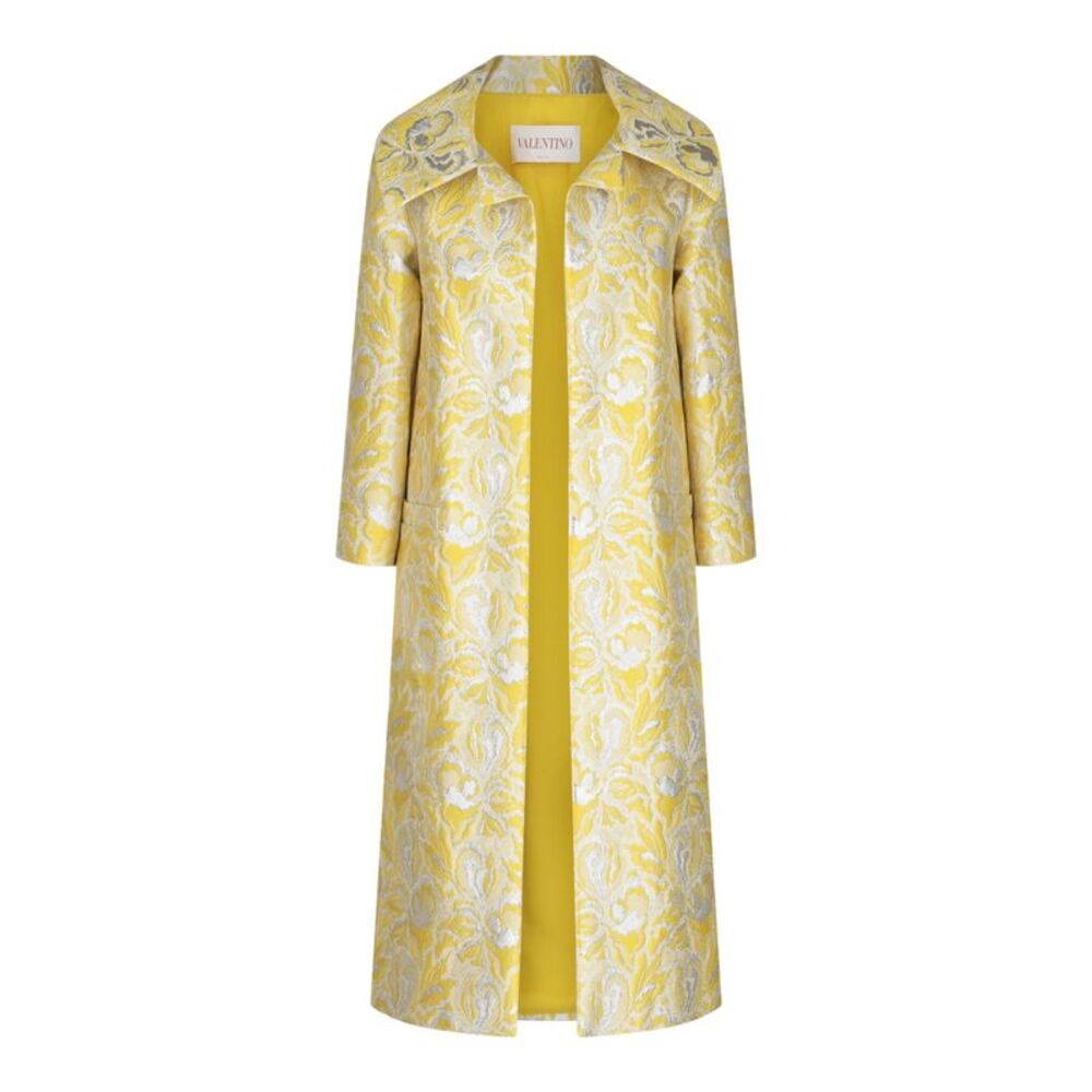 Valentino Iris Brocade Coat Multi Womens